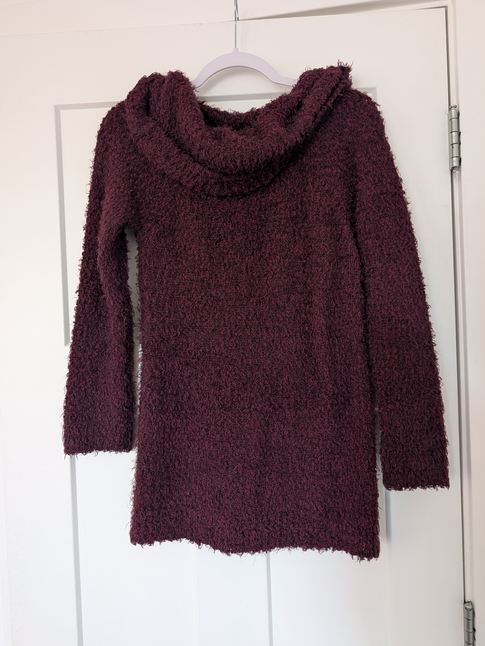 Plush Cowl Neck Sweater Size Large - Burgundy